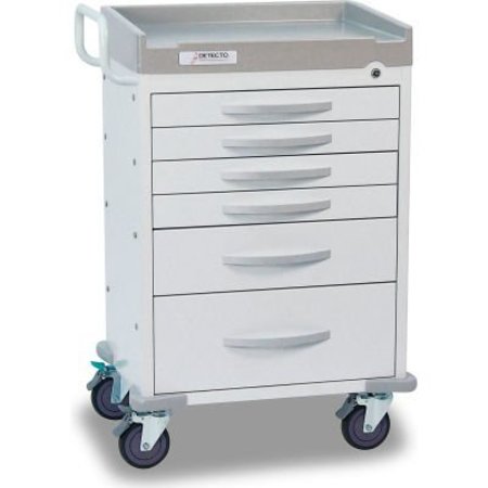 DETECTO DetectoÂ Rescue Series General Purpose Medical Cart, White Frame W/ 6 White Drawers RC333369WHT